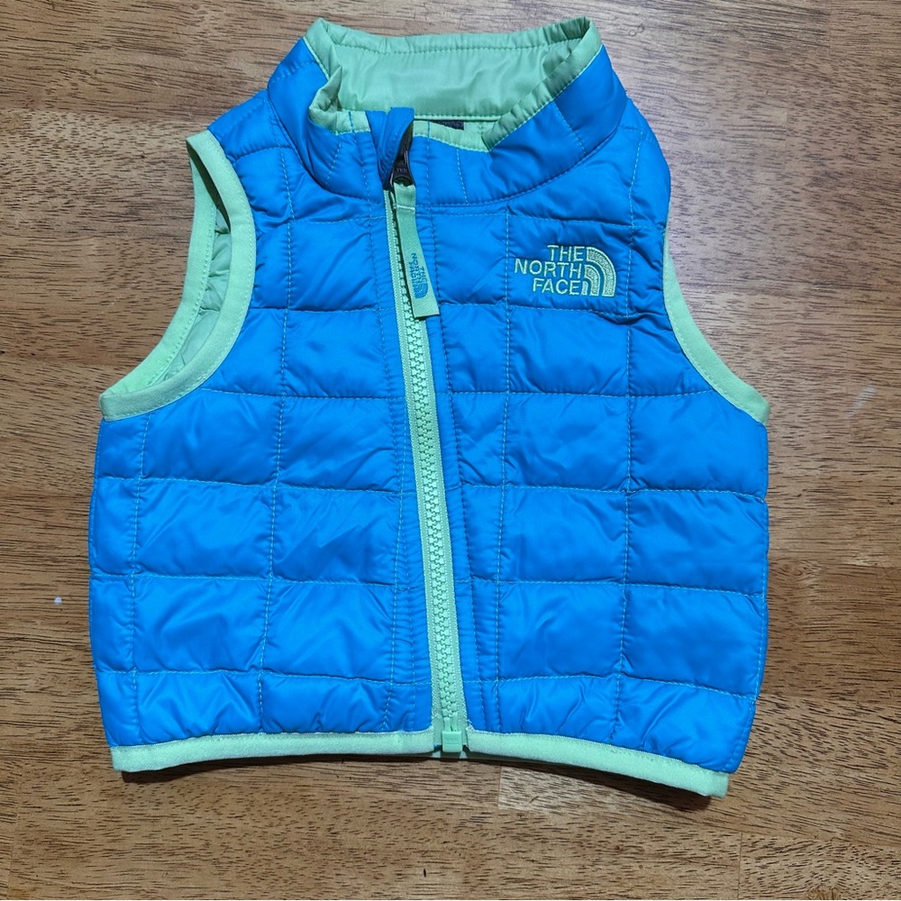 The North Face Blue and Green Quilted Vest